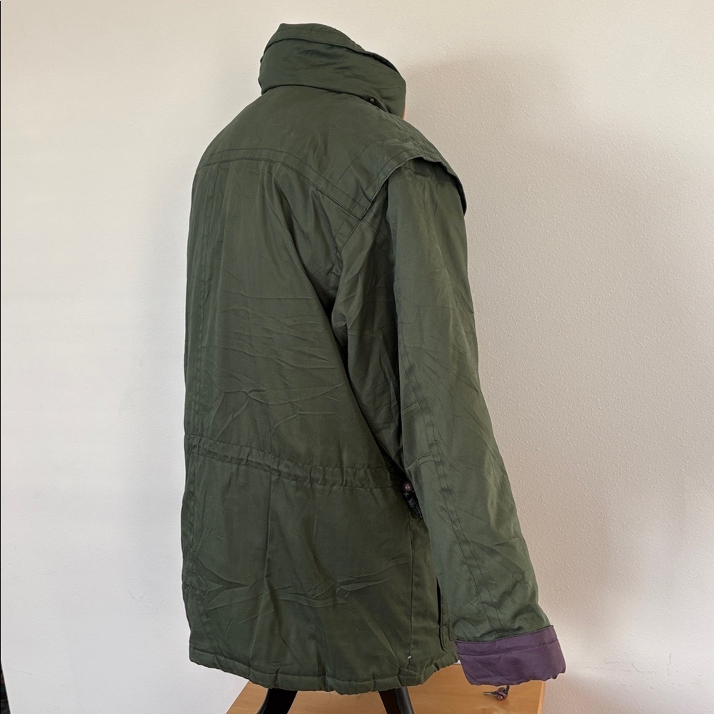 Cabela’s Down Green Quilted Coat with Brown Accents Size XL - Picture 4 of 14